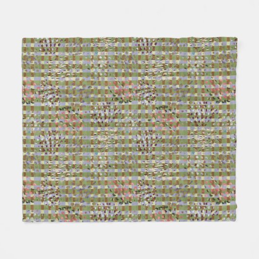 Textured Pointillism Grid Pattern Artwork Fleece Deken (Voorkant (Horizontaal))