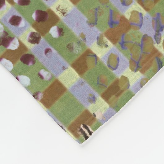 Textured Pointillism Grid Pattern Artwork Fleece Deken (Hoek)