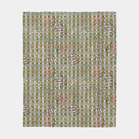 Textured Pointillism Grid Pattern Artwork Fleece Deken (Voorkant)