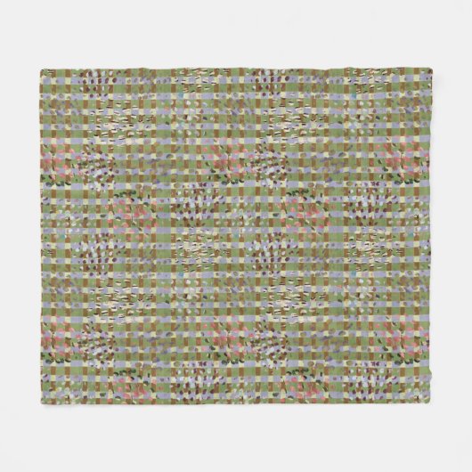 Textured Pointillism Grid Pattern Artwork Fleece Deken (Voorkant (Horizontaal))