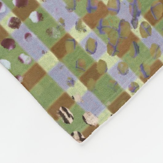 Textured Pointillism Grid Pattern Artwork Fleece Deken (Hoek)