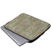 Textured Pointillism Grid Pattern Artwork Laptop Sleeve (Voorkant onderkant)