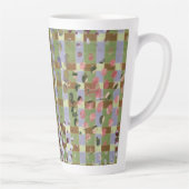 Textured Pointillism Grid Pattern Artwork Latte Mok (Rechts)