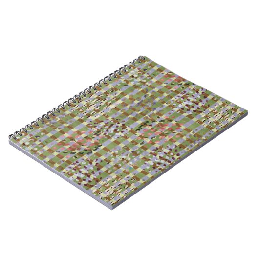 Textured Pointillism Grid Pattern Artwork Notitieboek (Linkerzijde)