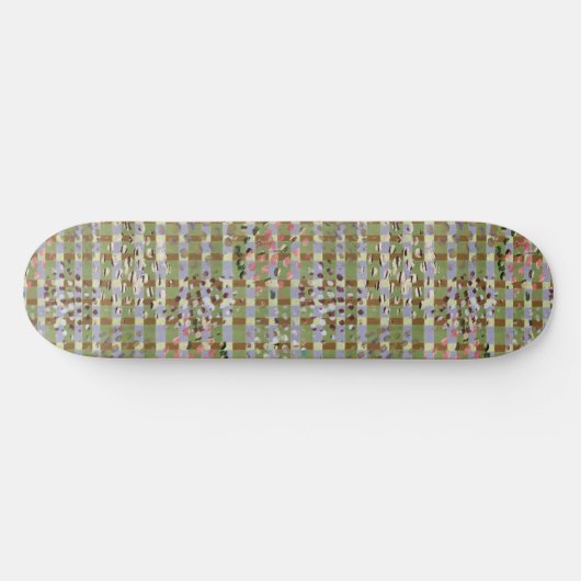 Textured Pointillism Grid Pattern Artwork Persoonlijk Skateboard (Horizontaal)