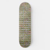 Textured Pointillism Grid Pattern Artwork Persoonlijk Skateboard (Voorkant)
