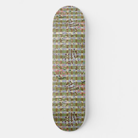 Textured Pointillism Grid Pattern Artwork Persoonlijk Skateboard (Voorkant)