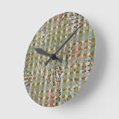 Textured Pointillism Grid Pattern Artwork Ronde Klok (Hoek)