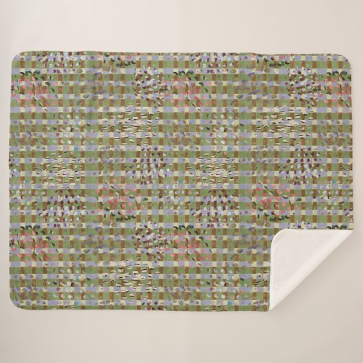 Textured Pointillism Grid Pattern Artwork Sherpa Deken (Voorkant (horizontaal))
