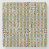 Textured Pointillism Grid Pattern Artwork Stenen Onderzetter (Voorkant)