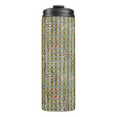 Textured Pointillism Grid Pattern Artwork Thermosbeker (Voorkant)