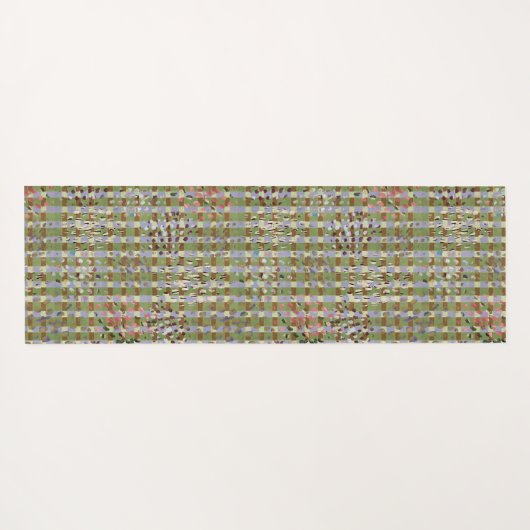 Textured Pointillism Grid Pattern Artwork Yogamat (Achterkant (horizontaal))