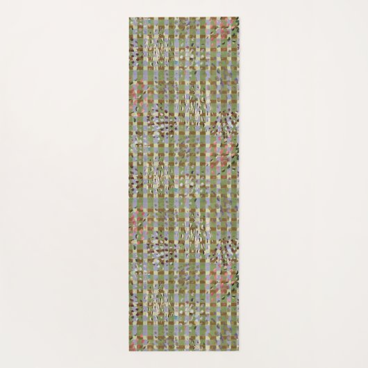 Textured Pointillism Grid Pattern Artwork Yogamat (Achterkant)