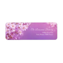 Textured Purple Ethereal Cherry Blossom Etiket