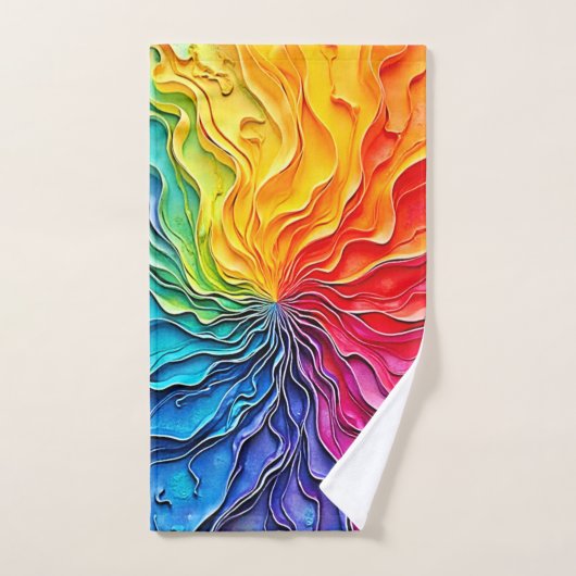 Textured Rainbow Swirl Art Bad Handdoek (Handdoek)