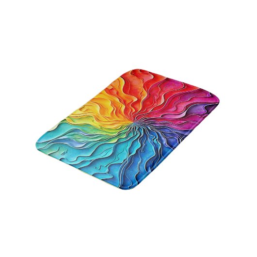 Textured Rainbow Swirl Art Badmat (Gekanteld)