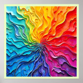 Textured Rainbow Swirl Art Poster (Voorkant)