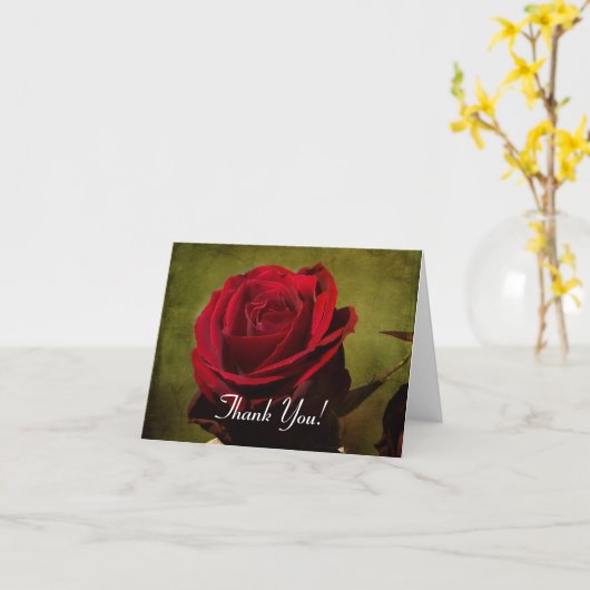Textured Red Rose Note Card Kaart (Gele Bloem)