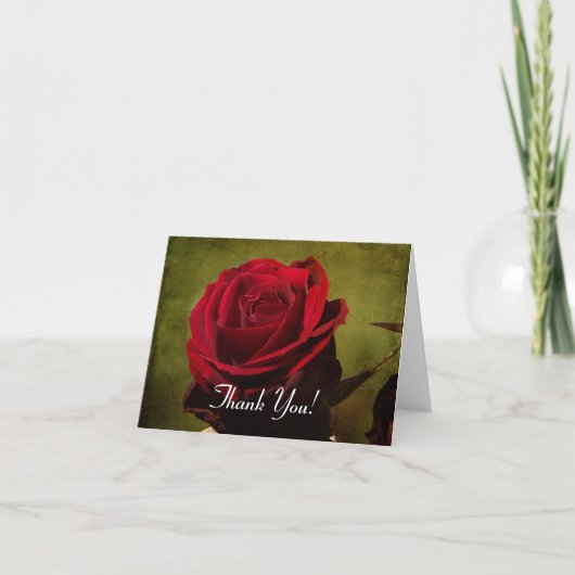 Textured Red Rose Note Card Kaart (Voorkant)