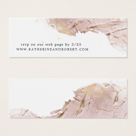 textured roos gold faux folie Wedding Website Kaar Mini Visitekaartjes (Voorkant /achterkant)