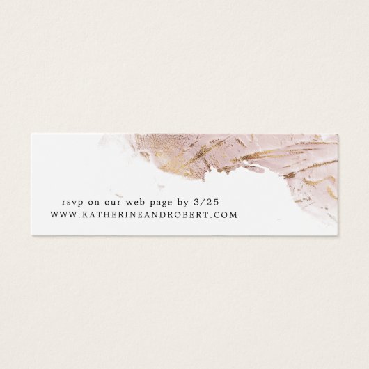 textured roos gold faux folie Wedding Website Kaar Mini Visitekaartjes (Voorkant)
