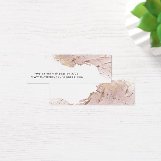 textured roos gold faux folie Wedding Website Kaar Mini Visitekaartjes (Bureau)