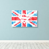 Textured S-Shield Over Flag Canvas Afdruk (Insitu (Houten vloer))