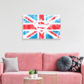 Textured S-Shield Over Flag Canvas Afdruk (Insitu (Woonkamer))