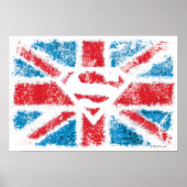 Textured S-Shield Over Flag Poster (Voorkant)