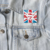 Textured S-Shield Over Flag Vierkante Button 5,1 Cm (In situ)