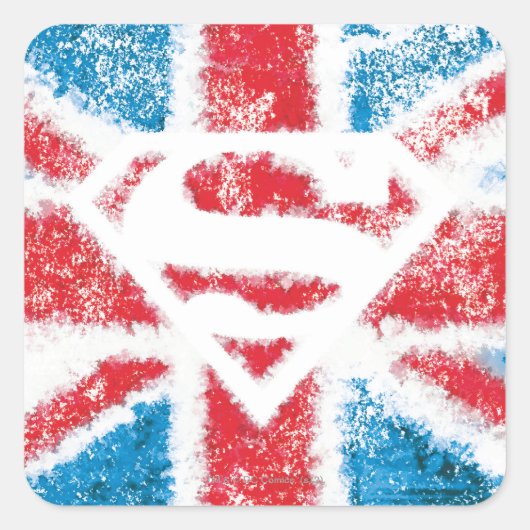 Textured S-Shield Over Flag Vierkante Sticker (Voorkant)