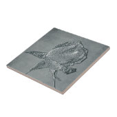 Textured Silver Rosebud Floral Art Tile Tegeltje (Zijkant)