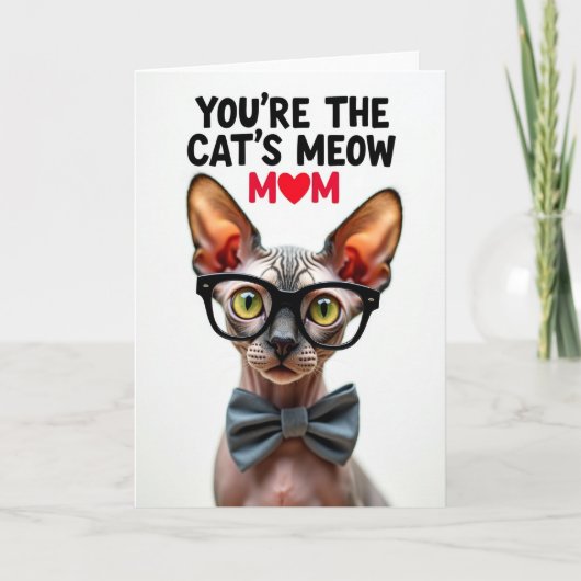 Textured Sphynx Kat Moeder Kaart (Voorkant)
