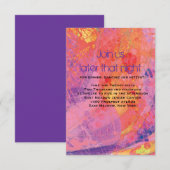 TEXTURED STARS PINK Bat Mitzvah Reception Kaart (Voorkant / Achterkant)