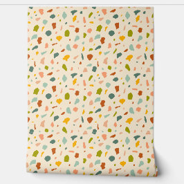 Textured Stone Terrazzo Speckles - Crème Behang