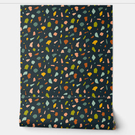 Textured Stone Terrazzo Speckles - Marine Behang