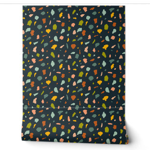 Textured Stone Terrazzo Speckles - Marine Behang