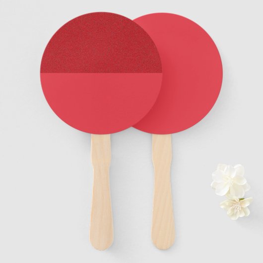 Textured Top Tomaat Rood Ronde Hand Fan (Custom) Handwaaier (Voorkant en achterkant)