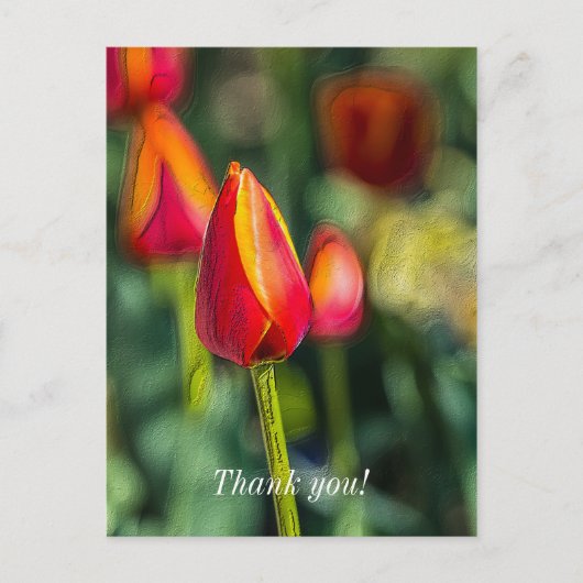 Textured Tulip Garden Bedankt Briefkaart (Voorkant)
