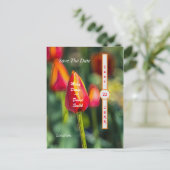 Textured Tulip Garden Save the Date Briefkaart (Staand voorkant)