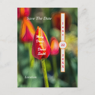 Textured Tulip Garden Save the Date Briefkaart