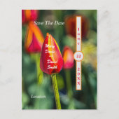 Textured Tulip Garden Save the Date Briefkaart (Voorkant)