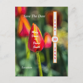 Textured Tulip Garden Save the Date Briefkaart