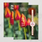 Textured Tulip Garden Wedding Kaart (Voorkant / Achterkant)