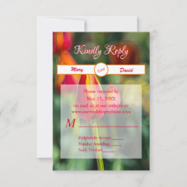 Textured Tulip Garden Wedding RSVP Kaartje