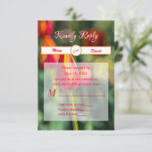 Textured Tulip Garden Wedding RSVP Kaartje (Staand voorkant)
