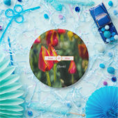 Textured Tulip Wedding Papieren Bordje (Feest)