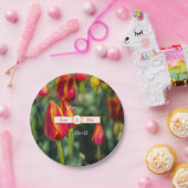 Textured Tulip Wedding Papieren Bordje (Feest)