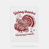 Textured Turkije Tekening in rijke rode sepia op B Acryl Bord (Voorkant)