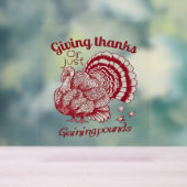 Textured Turkije Tekening in rijke rode sepia op B Acryl Bord (Neutraal)